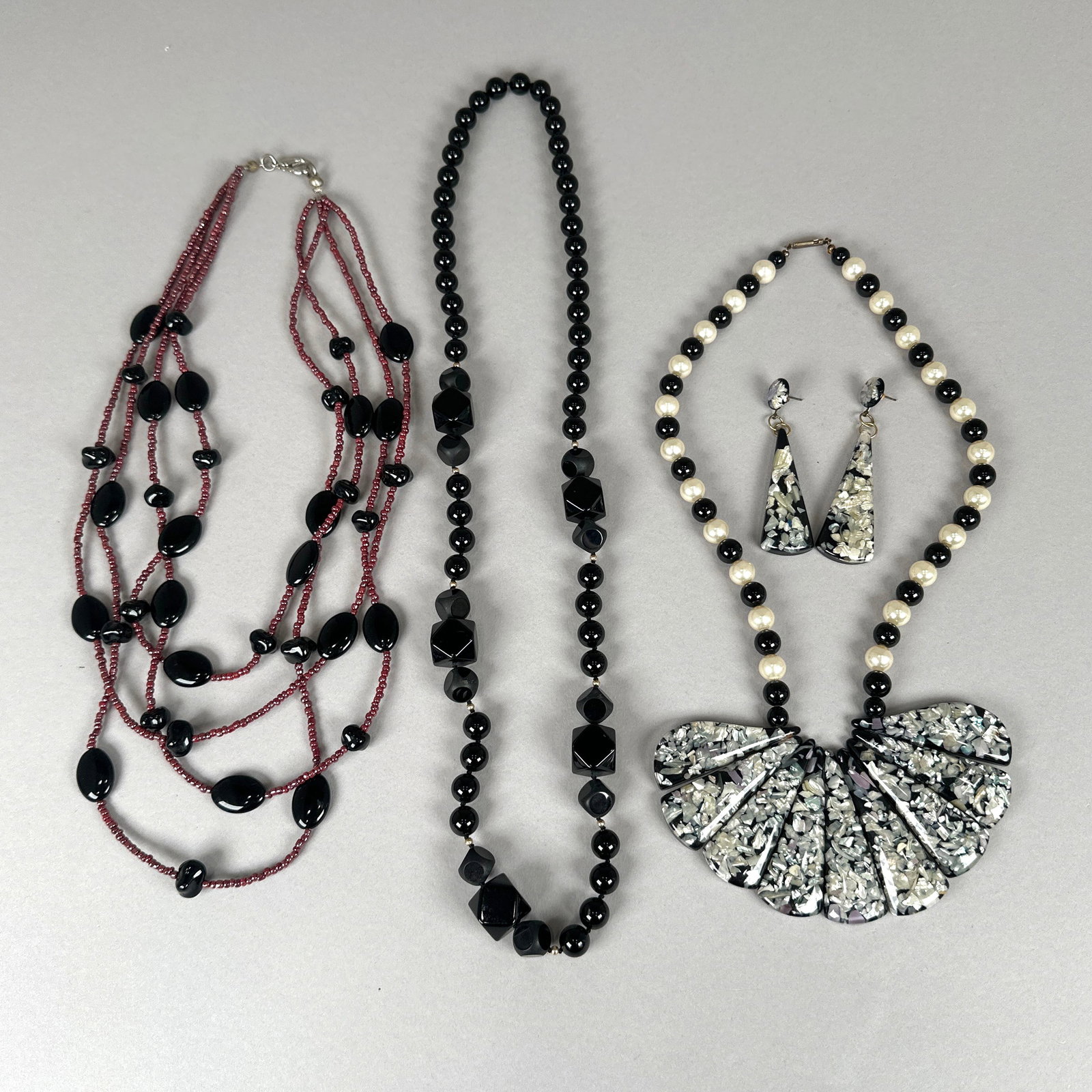 Collection of Three Necklaces and Matching Earrings (1 of 9)