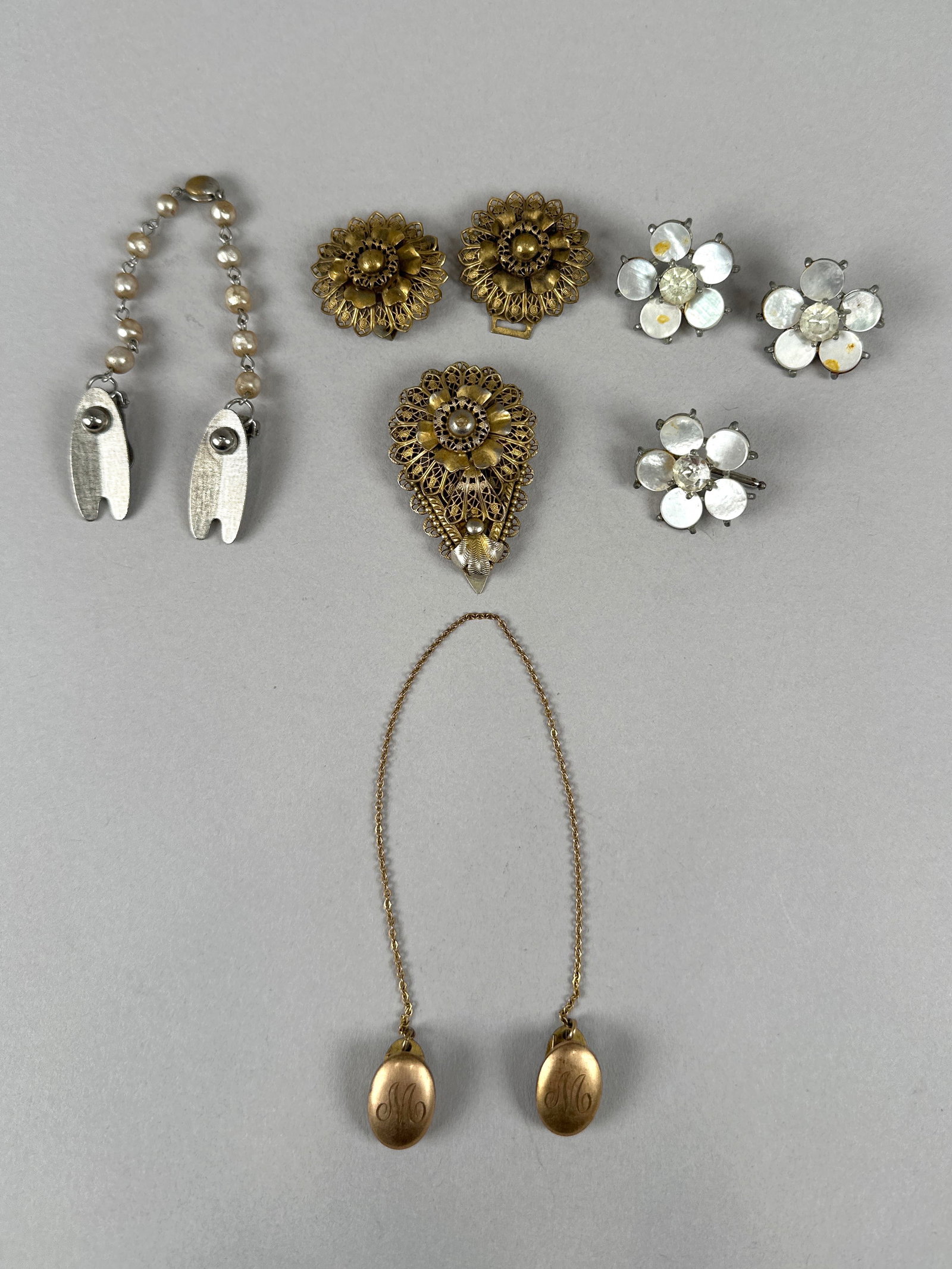 Collection of Vintage Brooches, Clasps, and Earring Set (1 of 6)