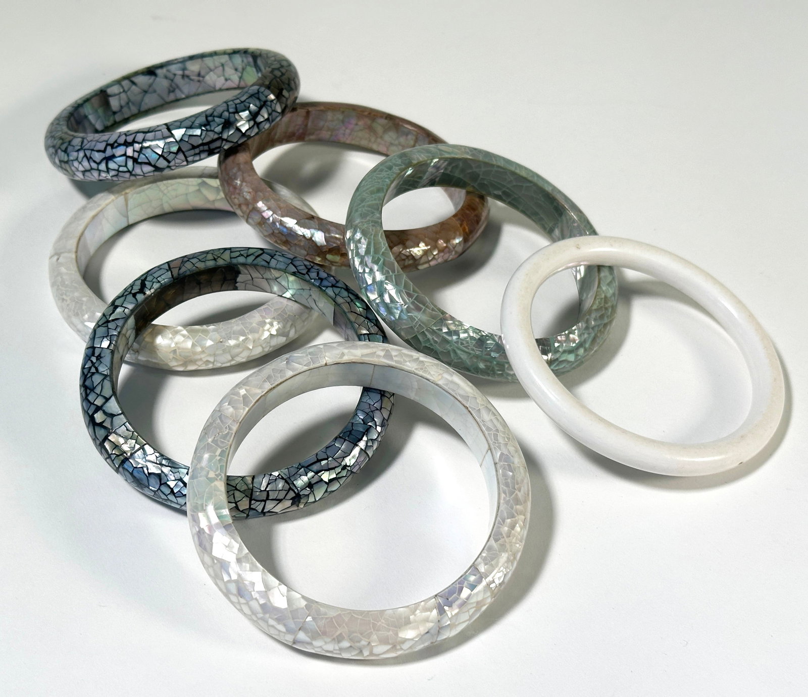 Seven Abalone Shell Bangles (1 of 4)