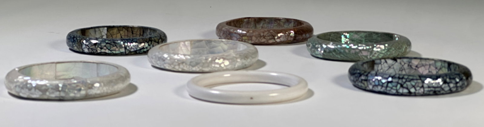Seven Abalone Shell Bangles - 4