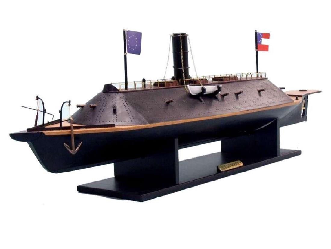 CSS Virginia Limited Ironclad Model Warship: CSS Virginia Limited 34" Civil War model warship. Highly detailed with cloth flags included. 34" L X 7" W X 9" H. Accurate scale model replica. (1:96 scale)
