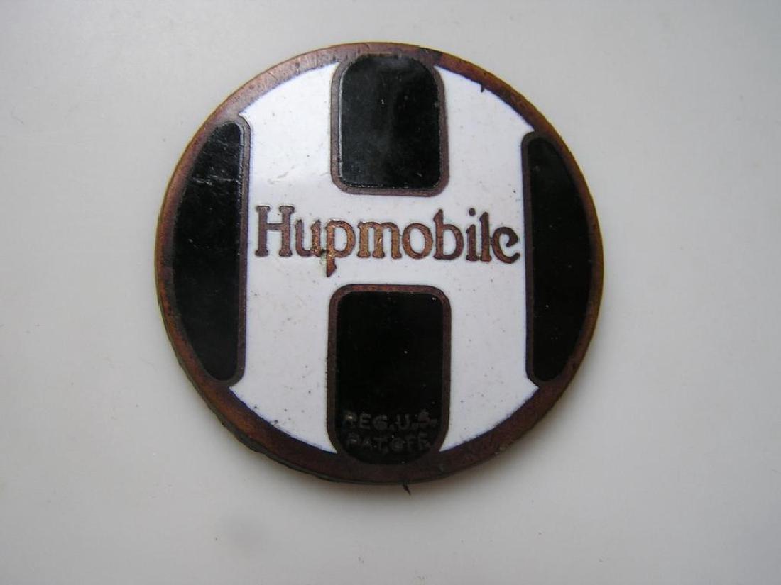 1927 Model A Hupmobile Car Badge Radiator Emblem: Antique Hupmobile Car Badge, Radiator Emblem. Cloisonne Enamel. Black and White H with "Hupmobile"across the face. Was once attached to a marvelous car, the 1926 Model A, 6 cylinder, Hupmobile. 1 3/4"