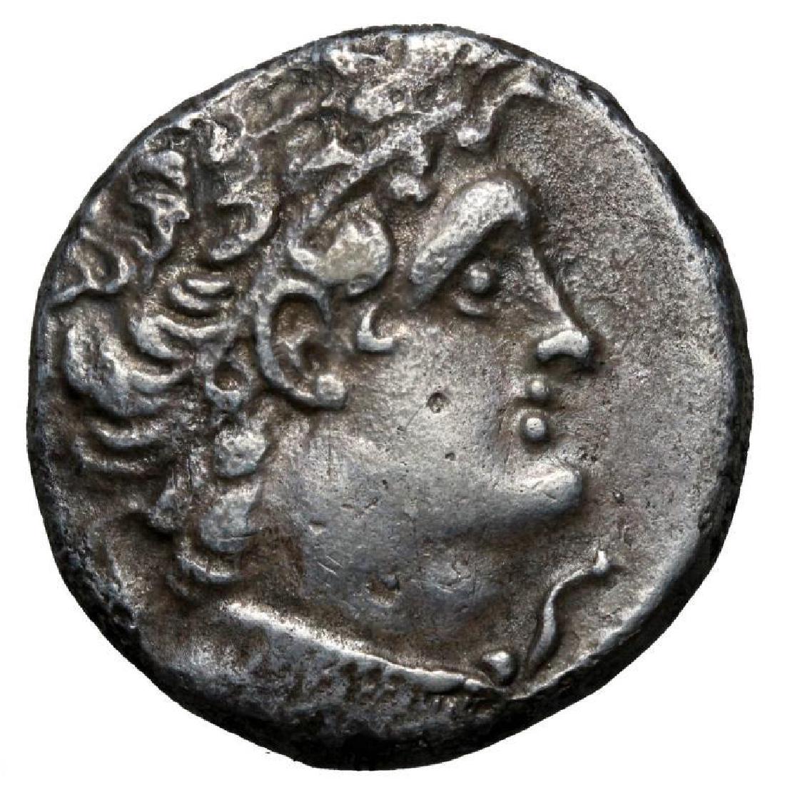 110-109 BC Greek Silver Tetradrachm Coin: Ancient Greece (110- 109 BC )Cleopatra & Ptolemy IX, AR silver tertradrachm. Obverse: bust of Ptolemy, reverse: eagle. VF very fine condition. 26mm D. 12.77gr weight.