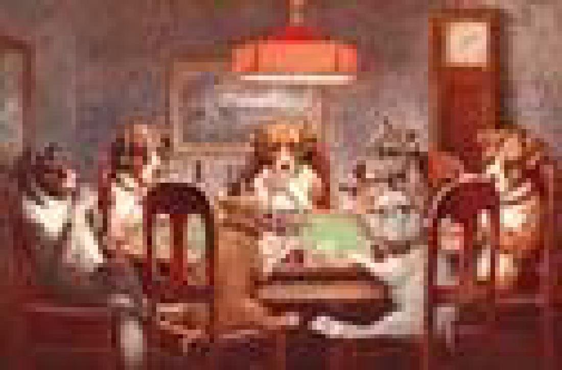 7 Dogs PLaying Poker: 7 Dogs PLaying Poker 16"W x 10.5"H Â