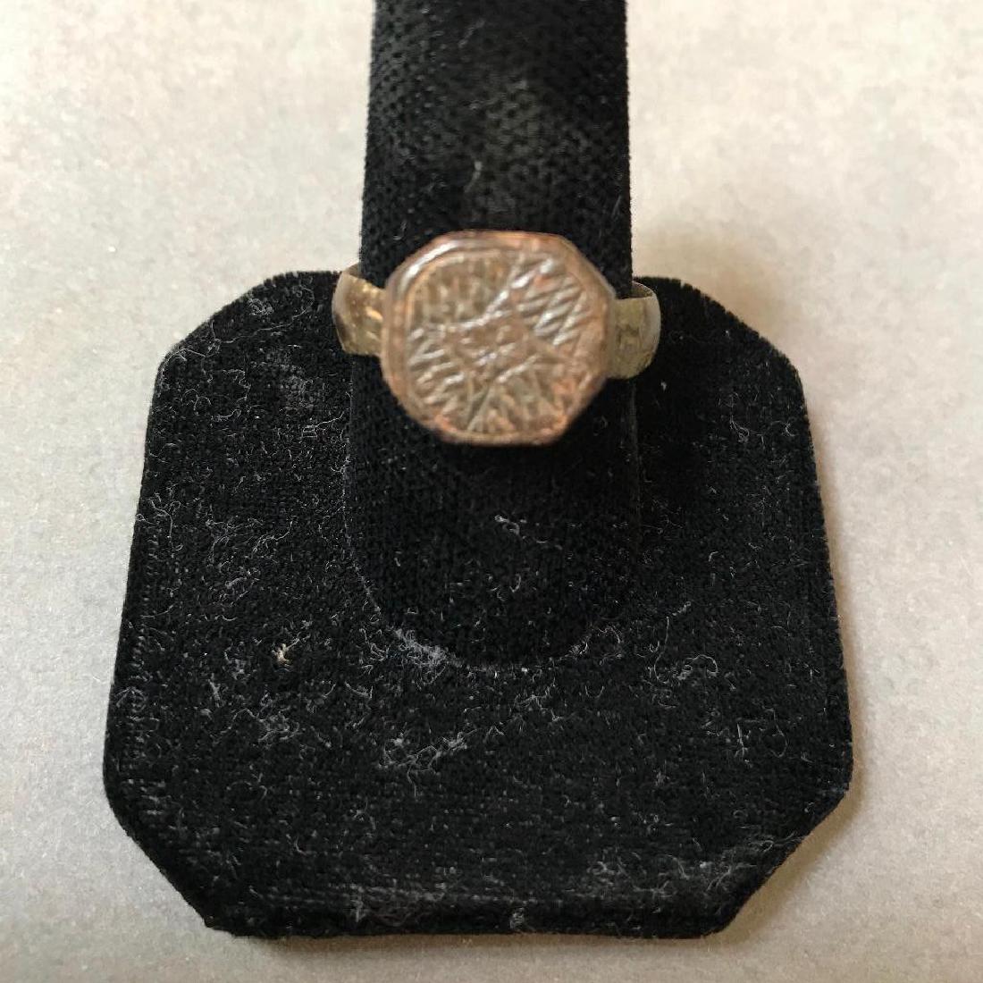 8th-10th Century A.D. Ancient Byzantine Empire Bronze: 8th - 10th Century A.D. Ancient Byzantine Empire, bronze dug artifact ring, depicting a stylized cross indicating the light of God. Terrific condition, wearable size 9 1/2.