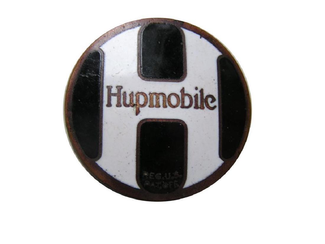 1927 Model A Hupmobile Car Badge Radiator Emblem: Antique Hupmobile Car Badge, Radiator Emblem. Cloisonne Enamel. Black and White H with "Hupmobile"across the face. Was once attached to a marvelous car, the 1926 Model A, 6 cylinder, Hupmobile. 1 3/4"