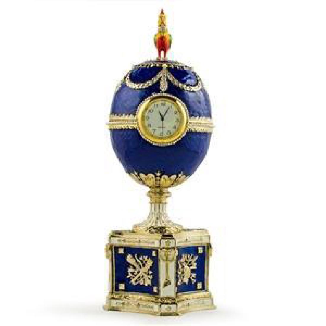 Faberge Inspired 1904 Kelch Chanticleer Russian Faberge: Faberge Inspired 1904 Kelch Chanticleer Faberge Egg Contains Music Box (Plays "For Elise" by Ludwig van Beethoven)9 ''(H) X 3'' (W)Pewter, Enamel, Crystals Hand Crafted 3 lbs Gift Boxed