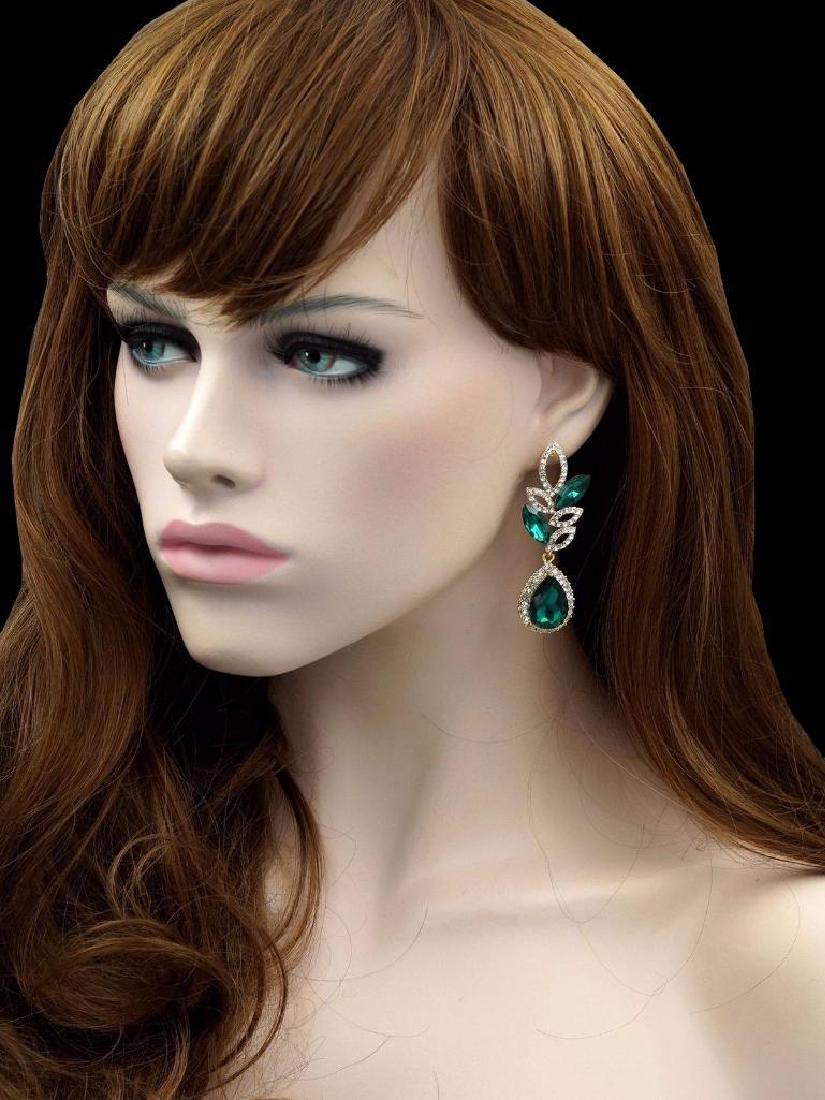 18k Gold Plated Gp Topaz Crystal Rhinestone Wedding: Pierced earrings Stone / Color: Czech crystal / Topaz, Clear Metal / Color: 18K gold plated alloy / 18K gold Length: 2.875" Weight: One earring is 0.31 oz Quantity: 1 pair
