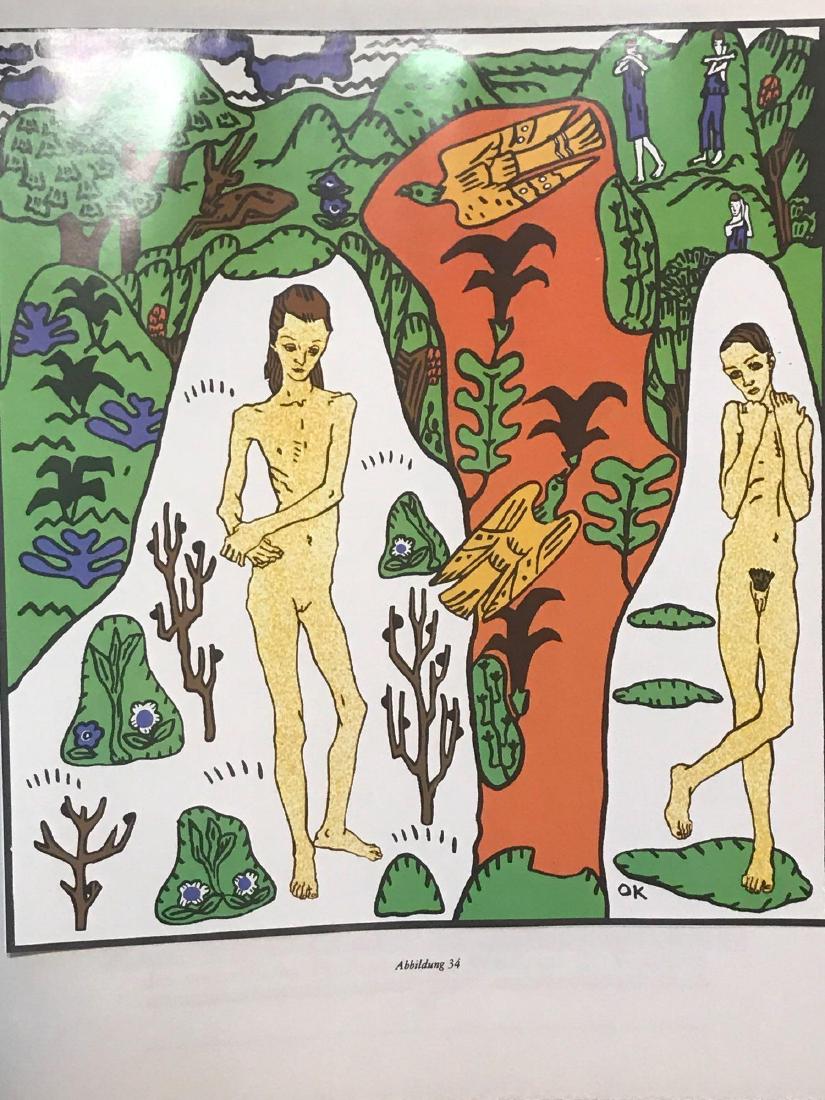 Oskar Kokoschka Vintage Limited Lithograph Postcard: This Lithograph Postcard by the artist Oskar Kokoschka (1886-1980) came from the suite "Wiener Werkstatte" published by Cosmopress in an edition of 1000 printed in Germany, 1976. The use of bright col