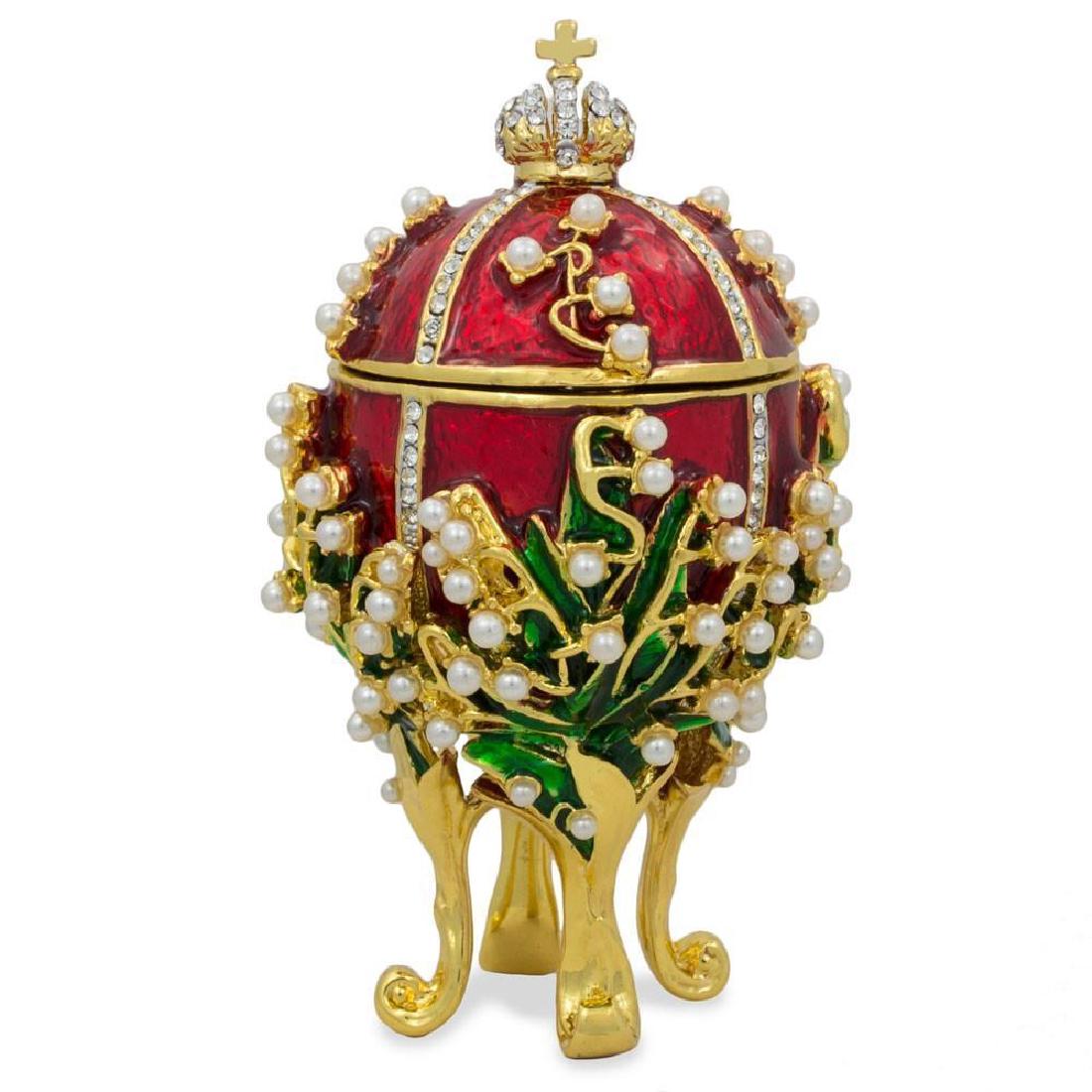 1898 Lilies Of The Valley Faberge Egg 3.5": 1898 Lilies of the Valley Faberge Egg 3.5" Peter Carl Faberge is the world's most famous jeweler who created eternally original pieces of art. The series of Easter eggs created by Faberge for the Russ