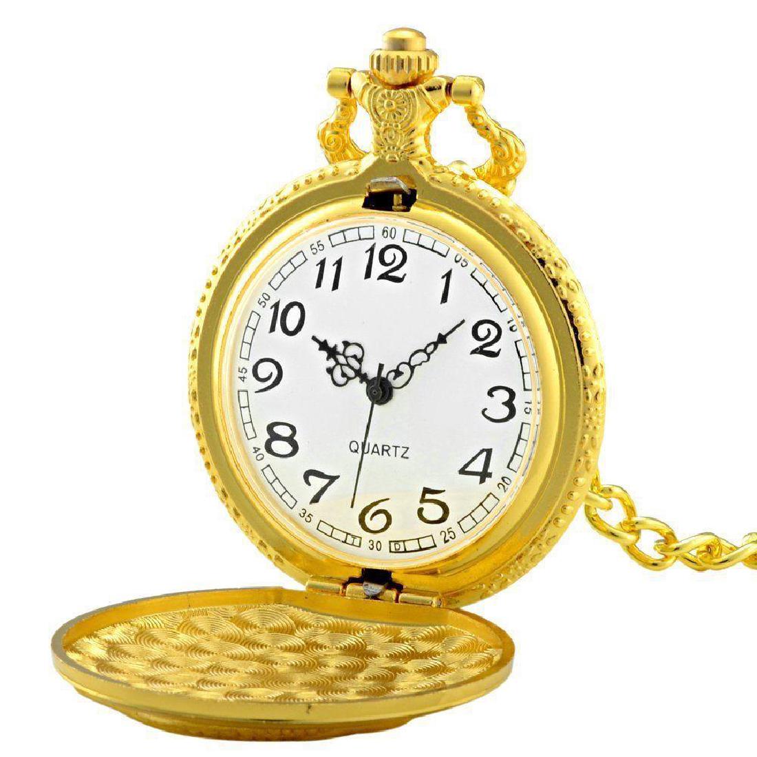 Vintage Gold Fishing Mens Pocket Watch Retro Quartz: A brand-new, unused, and unworn item in the original packagingÂ Â AntiquedÂ Stainless Steel Â Vintage Fob Watch for matching clothes Pendant Chain Or Necklace Movement: Quartz : Battery Steam
