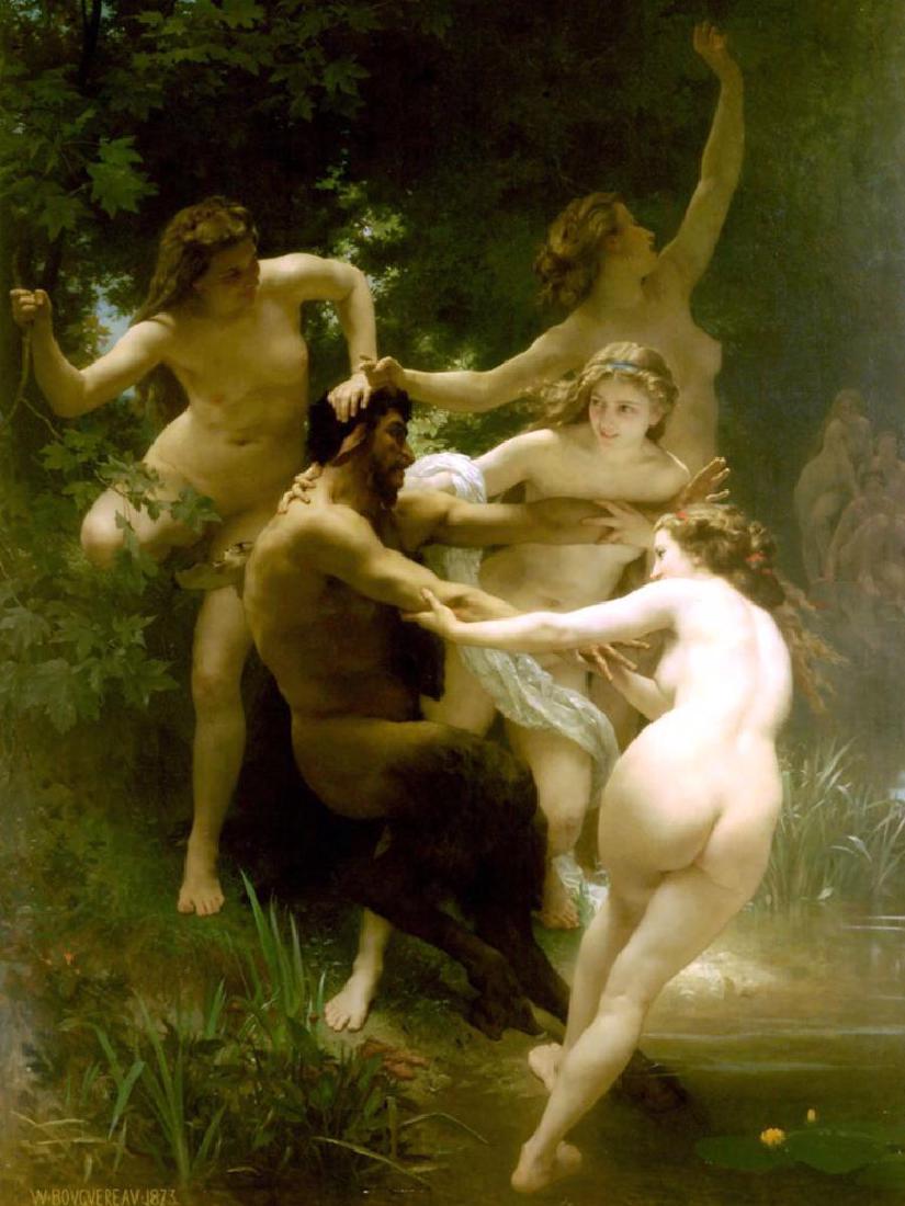 6 X 8 Art Bouguereau Nymphs And Satyr Ceramic Mural: The mural consists of 1 ceramic tile 6" x 8". (just specify glossy or matte for ceramic) Perfect for any home decor project.