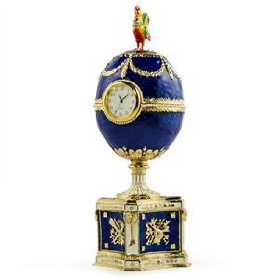 1904 Kelch Chanticleer Russian Faberge Egg: 1904 Kelch Chanticleer Faberge Egg Contains Music Box (Plays "For Elise" by Ludwig van Beethoven)9 ''(H) X 3'' (W)Pewter, Enamel, Crystals Hand Crafted 3 lbs Gift Boxed