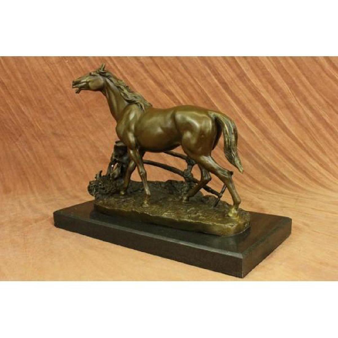 Whinny Stallion Arabian Horse by Mene Bronze Sculpture: CONDITION: THIS SCULPTURE IS IN PERFECT CONDITION. BRONZE DIMENSIONS WITH MARBLE BASE:HEIGHT 11" X WIDTH 13.5" MARBLE DIMENSIONS: 13.5" X 7" HEIGHT WITHOUT BASE: 10" WEIGHT : 19 LBS