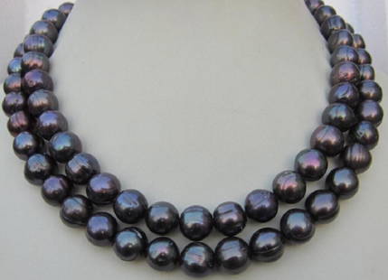 36" 11-13mm Natural South Sea Black Pearl Necklace: South Sea Pearls ? Among The Largest In The World South Sea pearls are among the largest commercially harvested cultured pearls in th