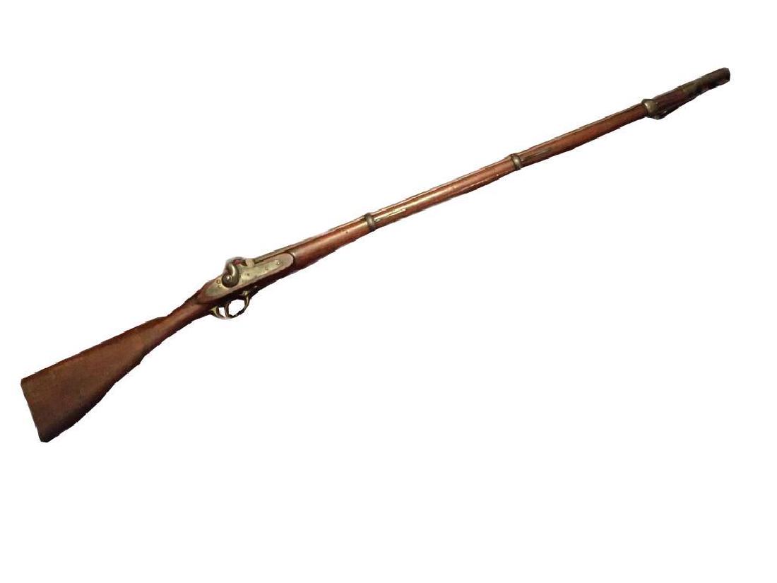 Early 1861 Three Banded Civil War Musket: Very unusual import in excellent condition. No markings or date on the lock. No stampings on the barrel. No inspector's marks. Brass trigger guard & butt plate. Iron rings with sling swivels. Waln