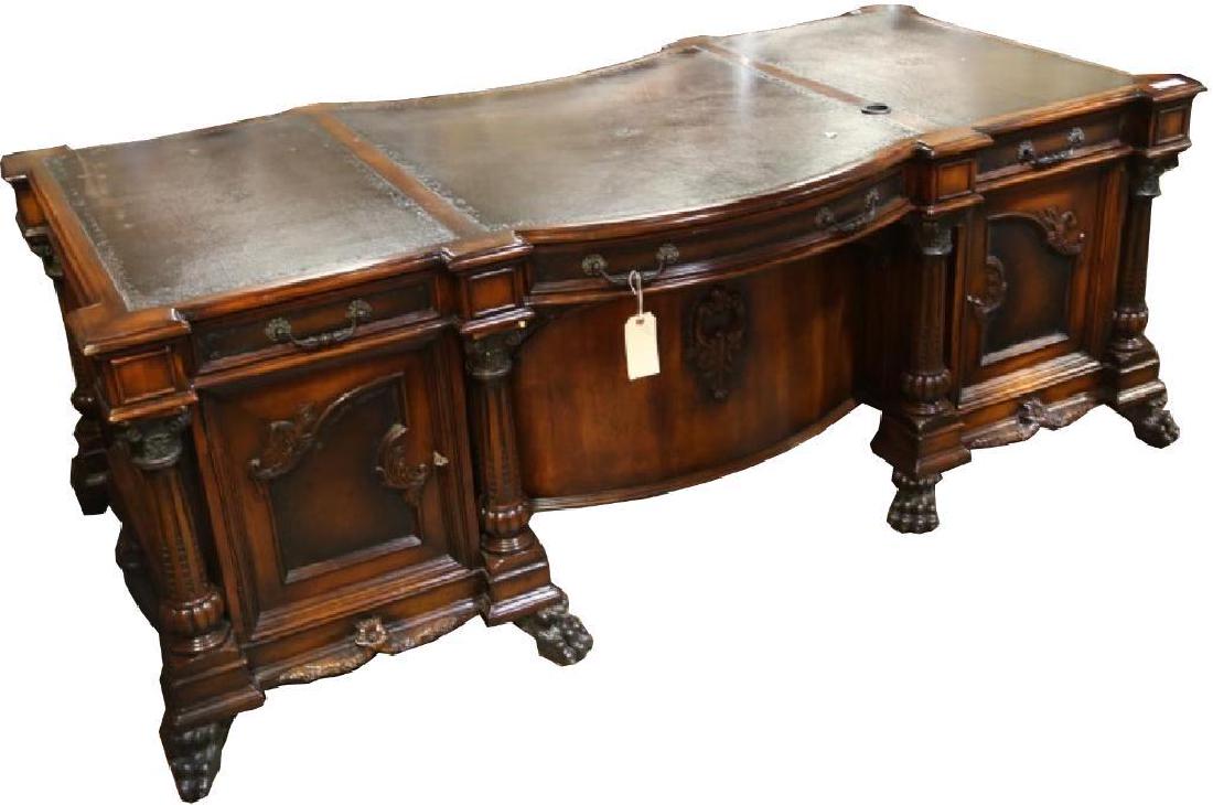 Theodore Alexander Carved Mahogany Partner S Desk Apr 28 2018