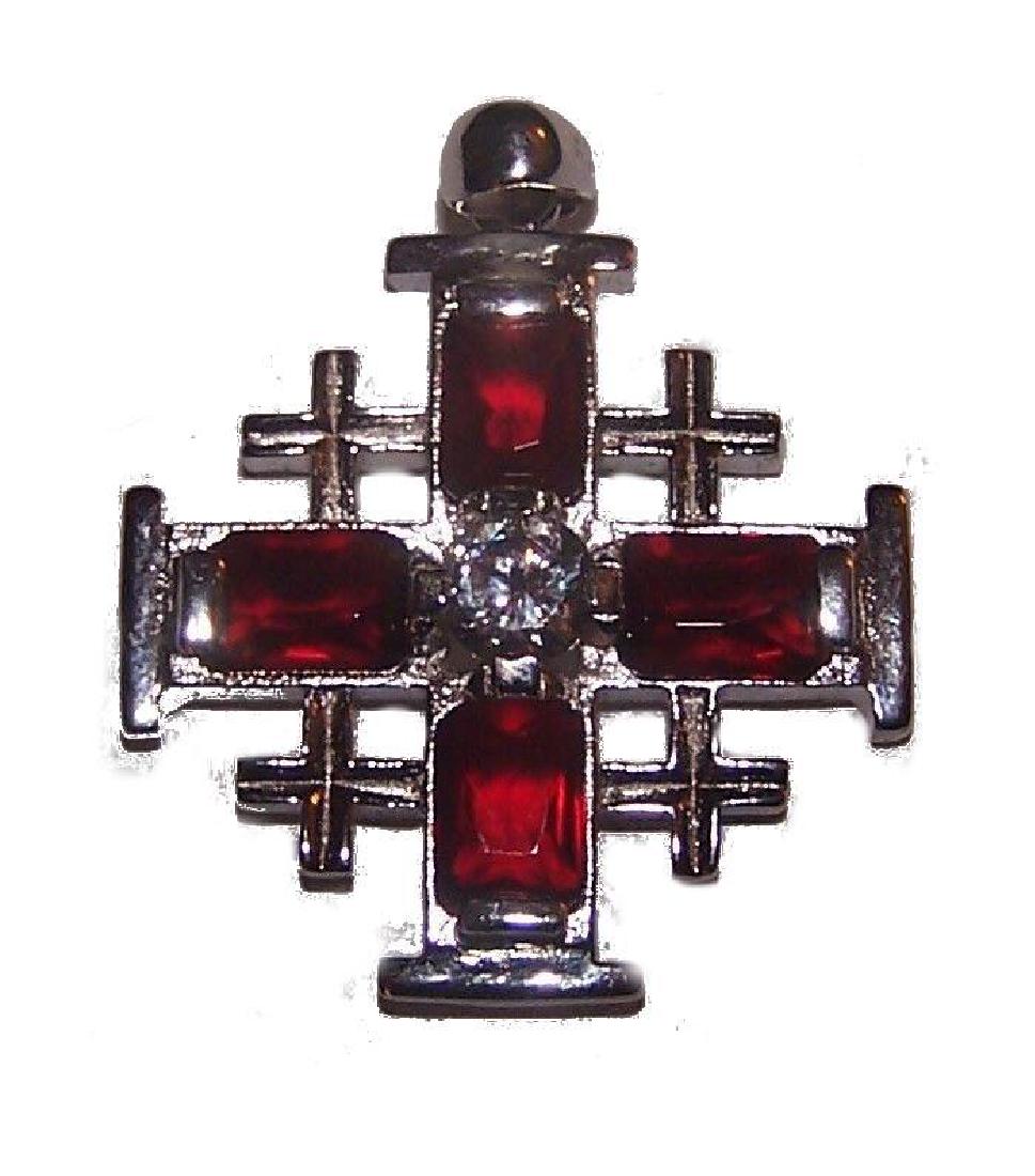 Medieval Crusades Knight Holy Land Church Order Pope: Wonderful sterling silver sepulcher cross.The sepulcher cross represents the five wounds of Jesus Christ. The sepulcher cross was also a symbol used by the medieval christian crusaders.This cross was