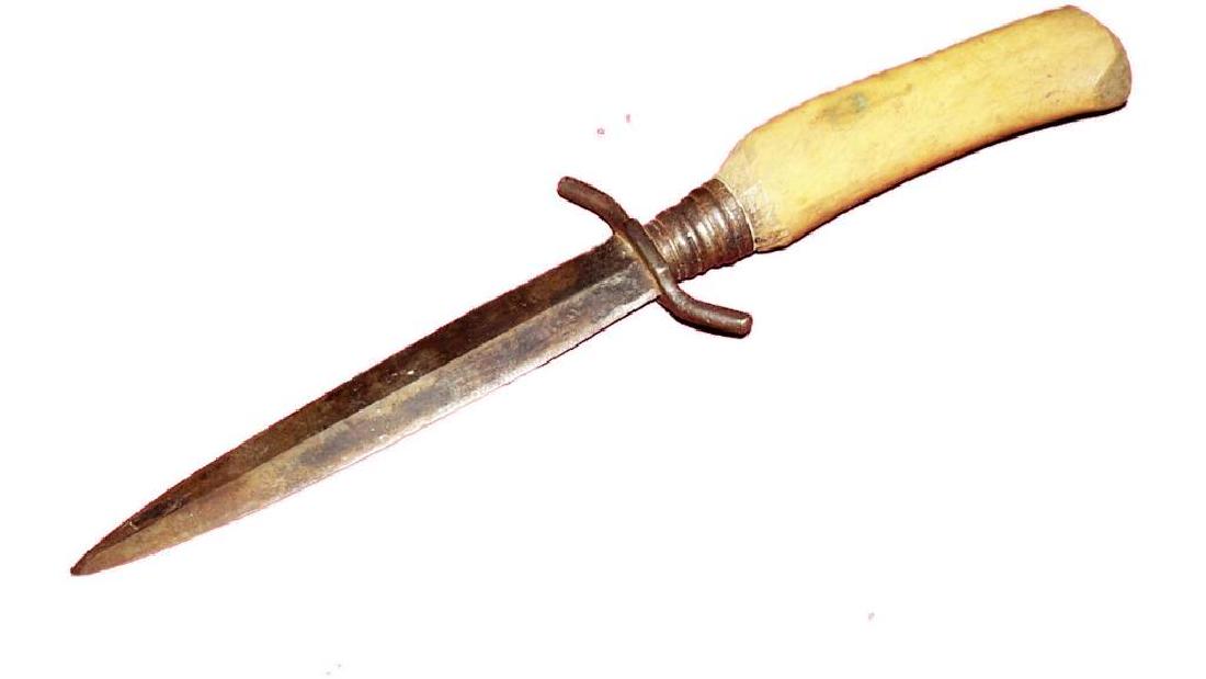Antique Civil War Era Dagger Stag Handle Knife Old: Antler horn is from a north American deer of the cervadae species and is not endangered. Dagger is in good used shape for being as old as it looks. It has a lot of years on it (in my opinion). Don’t
