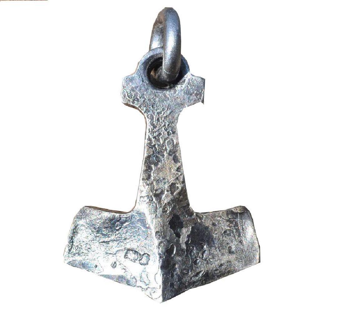 Bifrost Forged Thor's Hammer Pendant Amulet Talisman: Hand Forged Thor's Hammer For Those Of You Who Prefer Original - Not Cast Jewels. Mjollnir Is A Magical Weapon, Which Belongs To The God Thor. According To The Legend, The Hammer Can Only Be Held By T