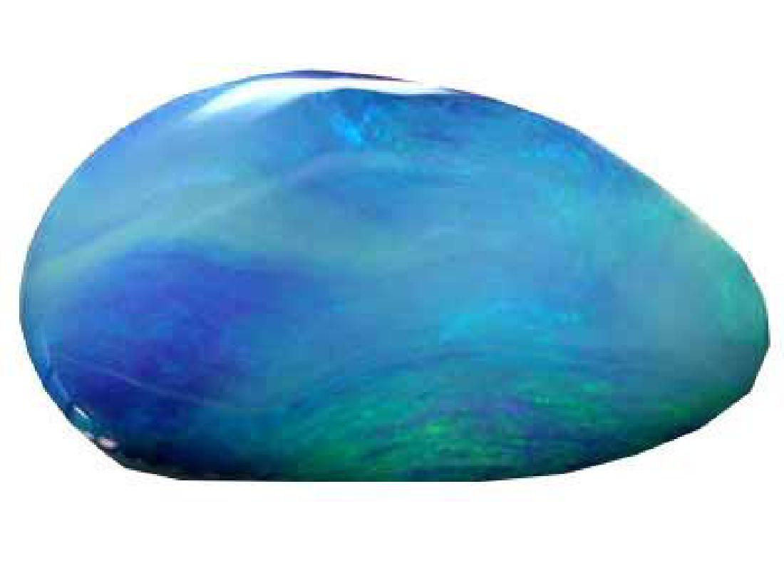 5.13ct Australian Skinshell Doublet Opal: 5.13ct deep blue coloring, skinshellÂ fossil,Â high polish with ironstone backing, freeform doubletÂ cabochon. Australian origin opal gemstone, perfect for jewelry mounting. 19 X 11 X 3mm. Congr
