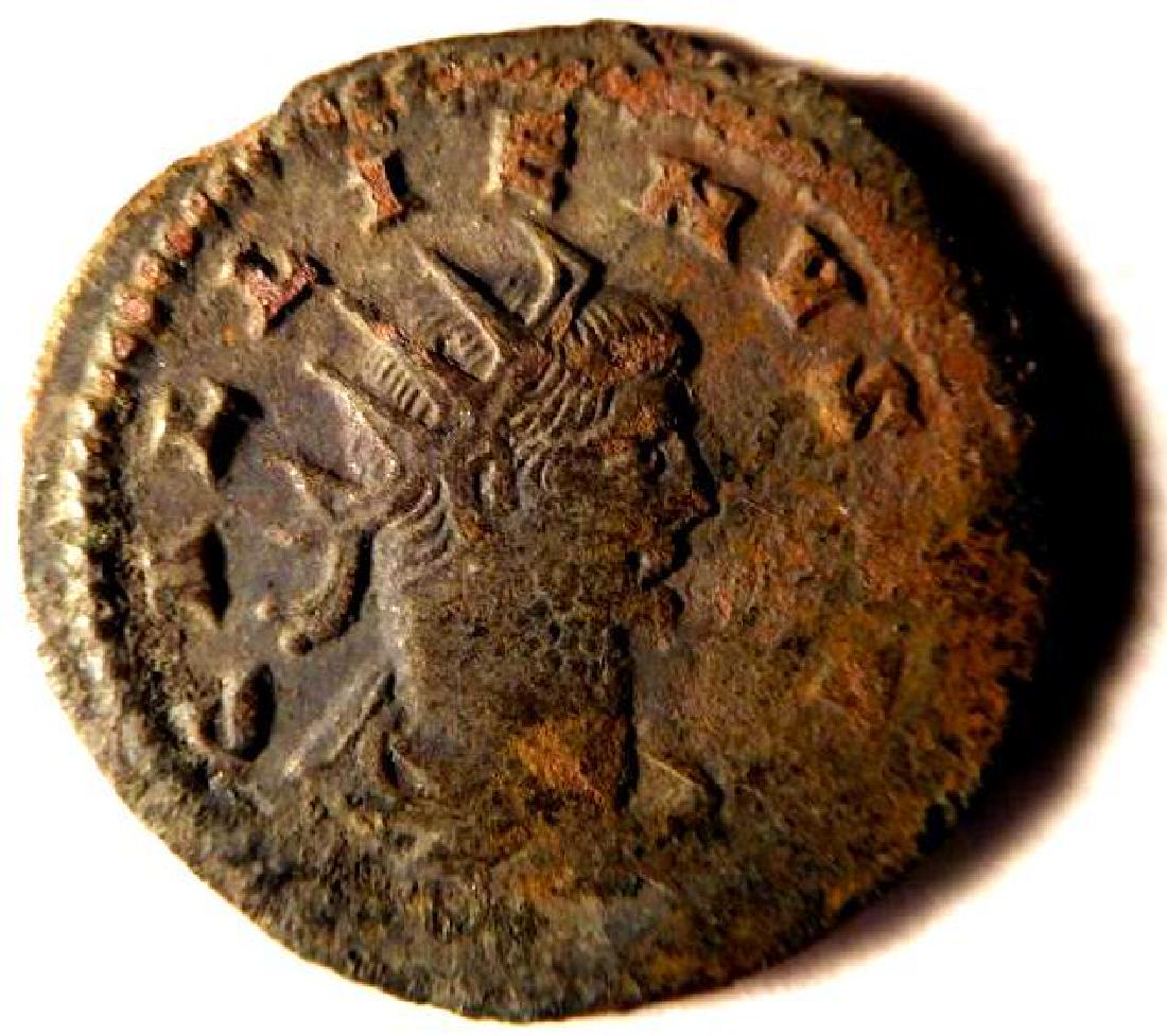 Ancient Bronze Radiate of Emperor Gallinus (253-268: The antoninianus (plural antoniniani) is a modern name for a type of coin minted by the Roman Empire in the 3rd century A.D. Initially, the antoninianus was silver and carried a value of 2