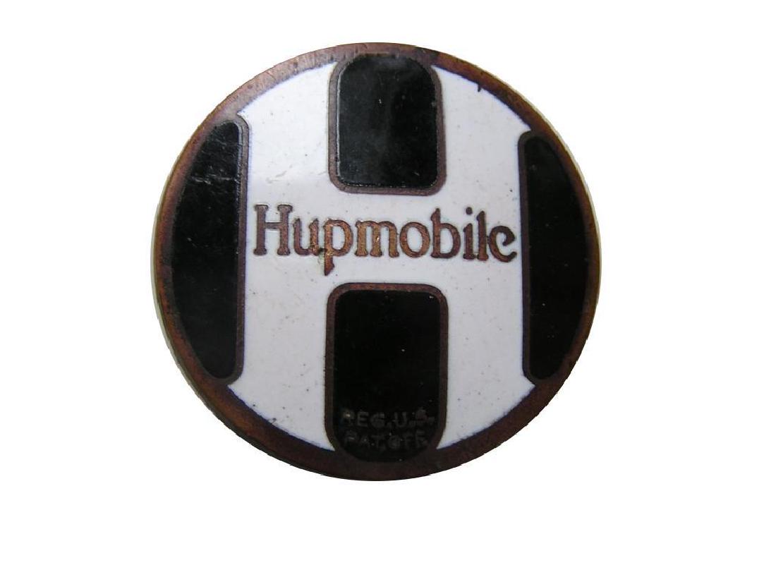 1927 Model A Hupmobile Car Badge Radiator Emblem: Antique Hupmobile Car Badge, Radiator Emblem. Cloisonne Enamel. Black and White H with "Hupmobile"across the face. Was once attached to a marvelous car, the 1926 Model A, 6 cylinder, Hupmobile. 1 3/4"