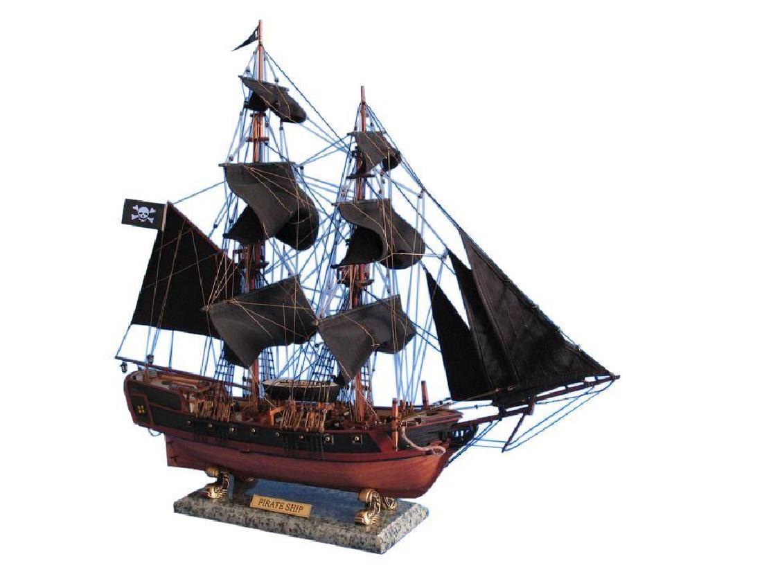 Wooden Caribbean Pirate Ship Model Limited 26" - Black: Wooden Caribbean Pirate Ship Model Limited 26" - Black Sails Search for lost treasure as you set sail for adventure on the high seas aboard this scale tall model ship replica of a Caribbean pirate shi