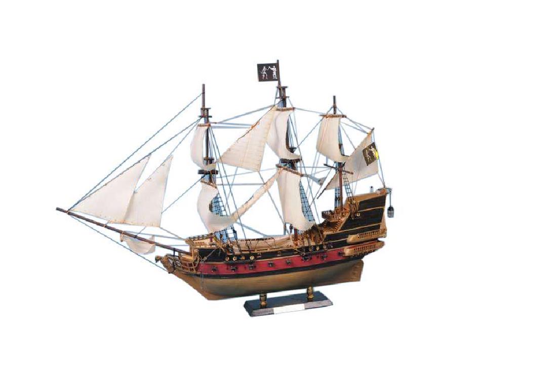 Black Bart's Royal Fortune Model Pirate Ship 36" -: Board this exquisitely crafted tall ship model of Black Bart's Royal Fortune pirate ship and sail into high seas adventure. This model tall ship is a worthy flagship for the Commodore of a pirate flee