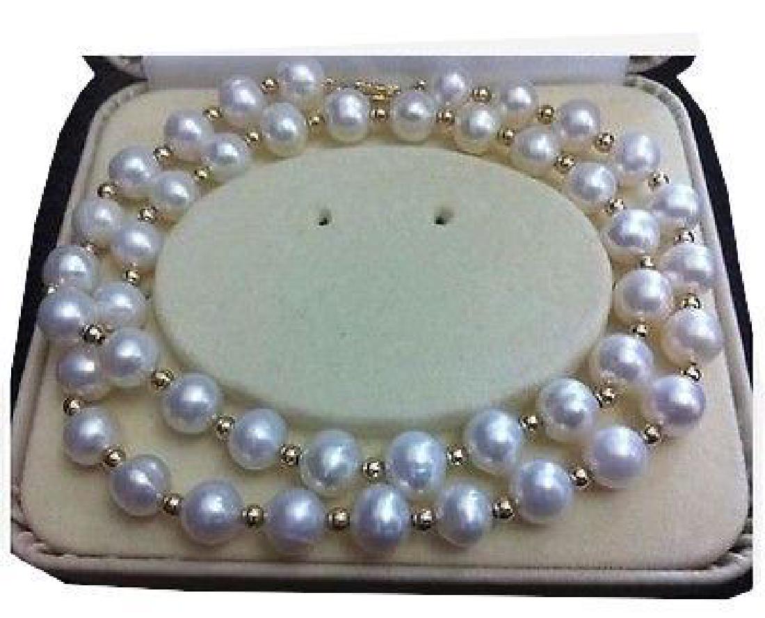 Aaa+ 9-10mm Akoya White Pearl Necklace 20 Inch 14k Gold: Metal: Yellow Gold Length (inches): 20 Metal Purity: 14k Style: Choker Main Stone Color: White Pearl Type: Akoya - 9757-030718-EB-98328