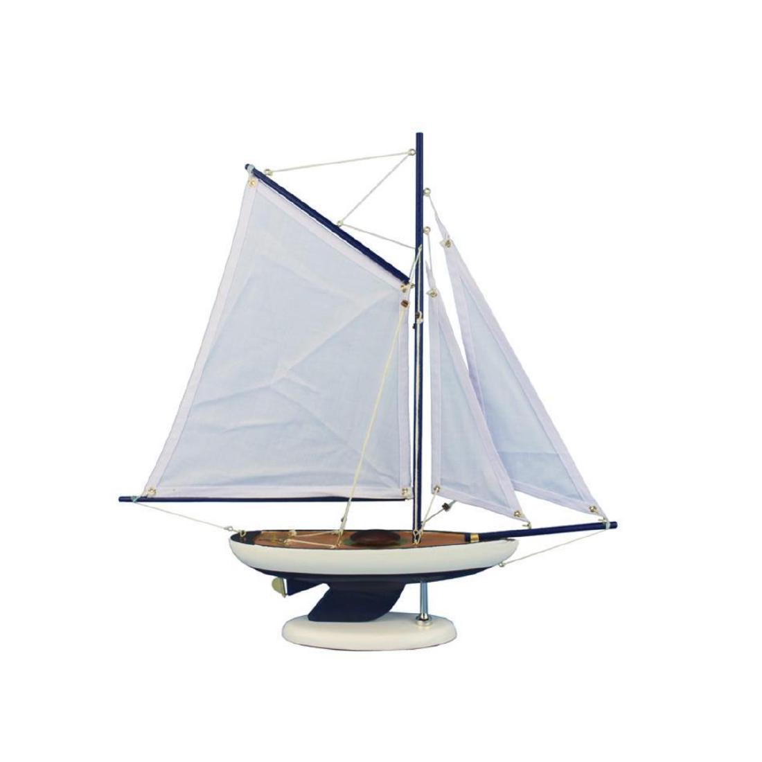 Wooden Bermuda Sloop Dark Blue - White Sails Model: Wooden Bermuda Sloop Dark Blue - White Sails Model Sailboat Decoration 17" NOT A MODEL SHIP KITÂ Attach Sails and Model Sailboat is Ready for Immediate DisplayÂ Â Brighten your day, or any ro