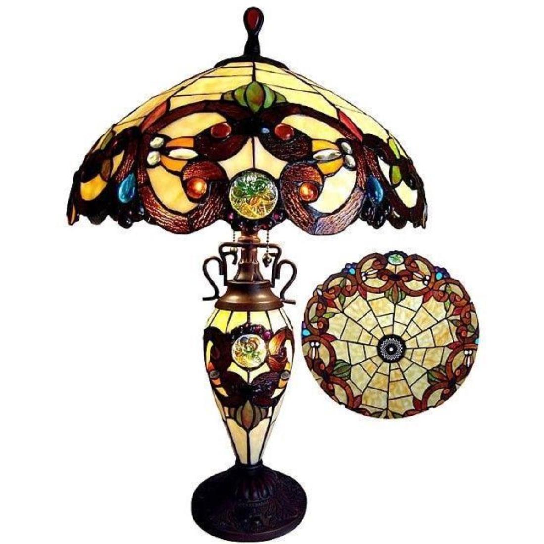 Tiffany Style Stained Glass Table Lamp Desk Art Deco: Tiffany Style Stained Glass Table Lamp Desk Art Deco Mission Craftsman Victorian Add a stylish touch to your decor with this victorian table lamp. An antique bronze finish and two lights finish this l