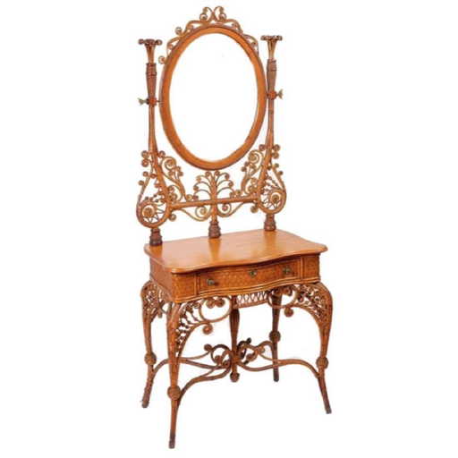 antique natural curlicue wicker