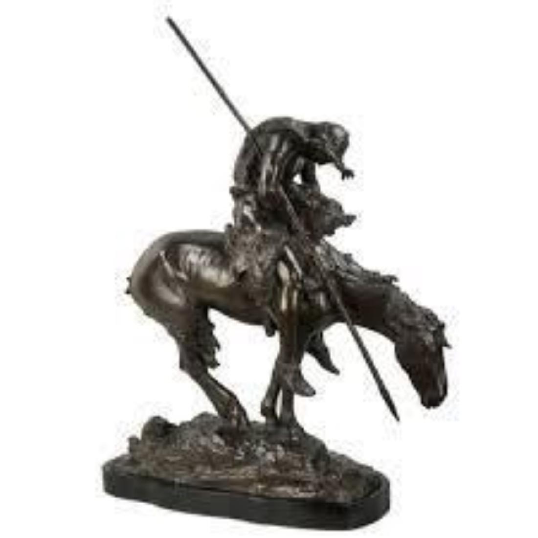 End of the Trail By James Fraser: Medium Size: 13" H x 11" L -Â a masterful lost-wax bronze sculpted recreation in the James Earl Fraser style (he is most well known for this sculpture and for his Buffalo Nickel sculpture)