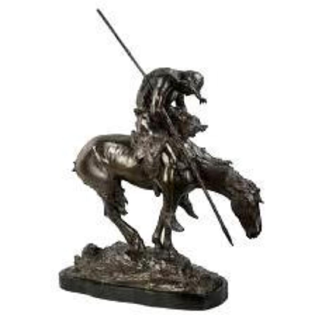 End of the Trail By James Fraser: Medium Size: 13" H x 11" L -Â a masterful lost-wax bronze sculpted recreation in the James Earl Fraser style (he is most well known for this sculpture and for his Buffalo Nickel sculpture)
