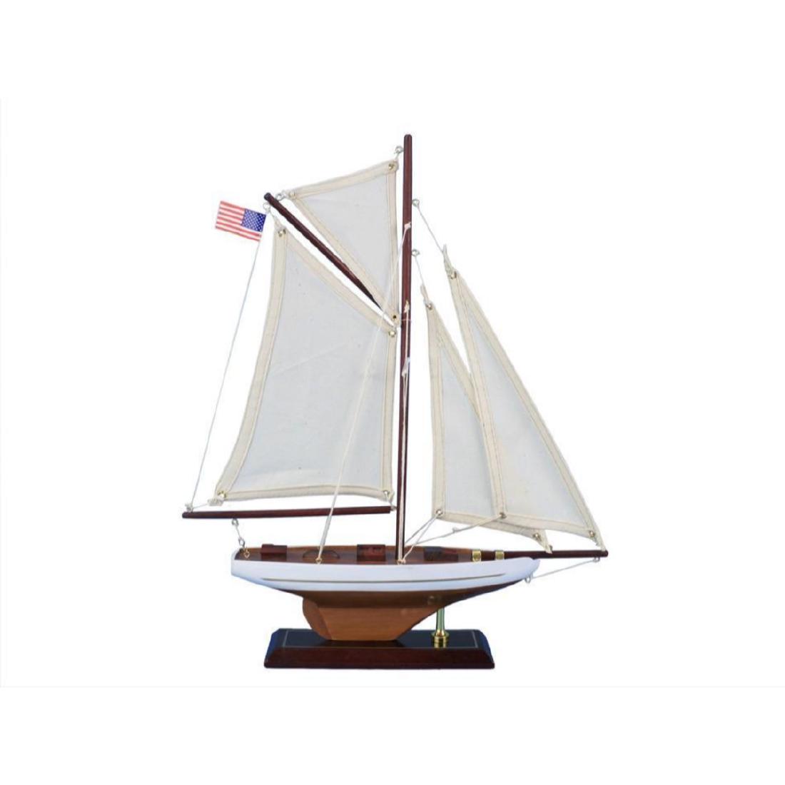 Wooden Columbia Model Sailboat Decoration 16": Wooden Columbia Model Sailboat Decoration 16" Â Â NOT A MODEL SHIP KITÂ Attach Sails and theÂ ColumbiaÂ yacht model is Ready for Immediate DisplayÂ Â Brighten your day, or any room of