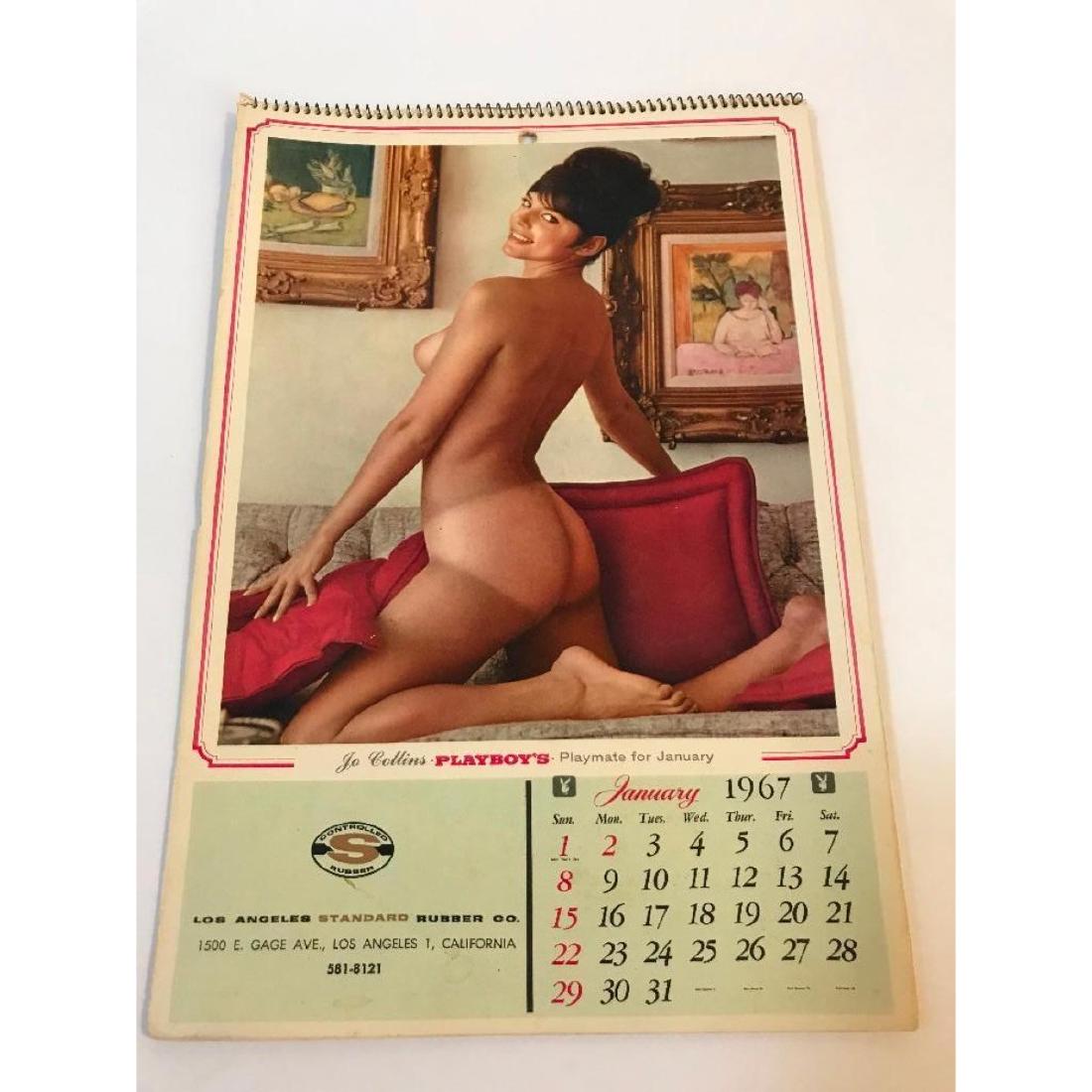 1967 Playboy 12 Month Advertising Calendar, Los Angeles: Vintage original 1967 Playboy advertising calendar, published for the Standard Rubber Company in Los Angeles, CA showing their address & phone # on each page along with different semi nude playmates f