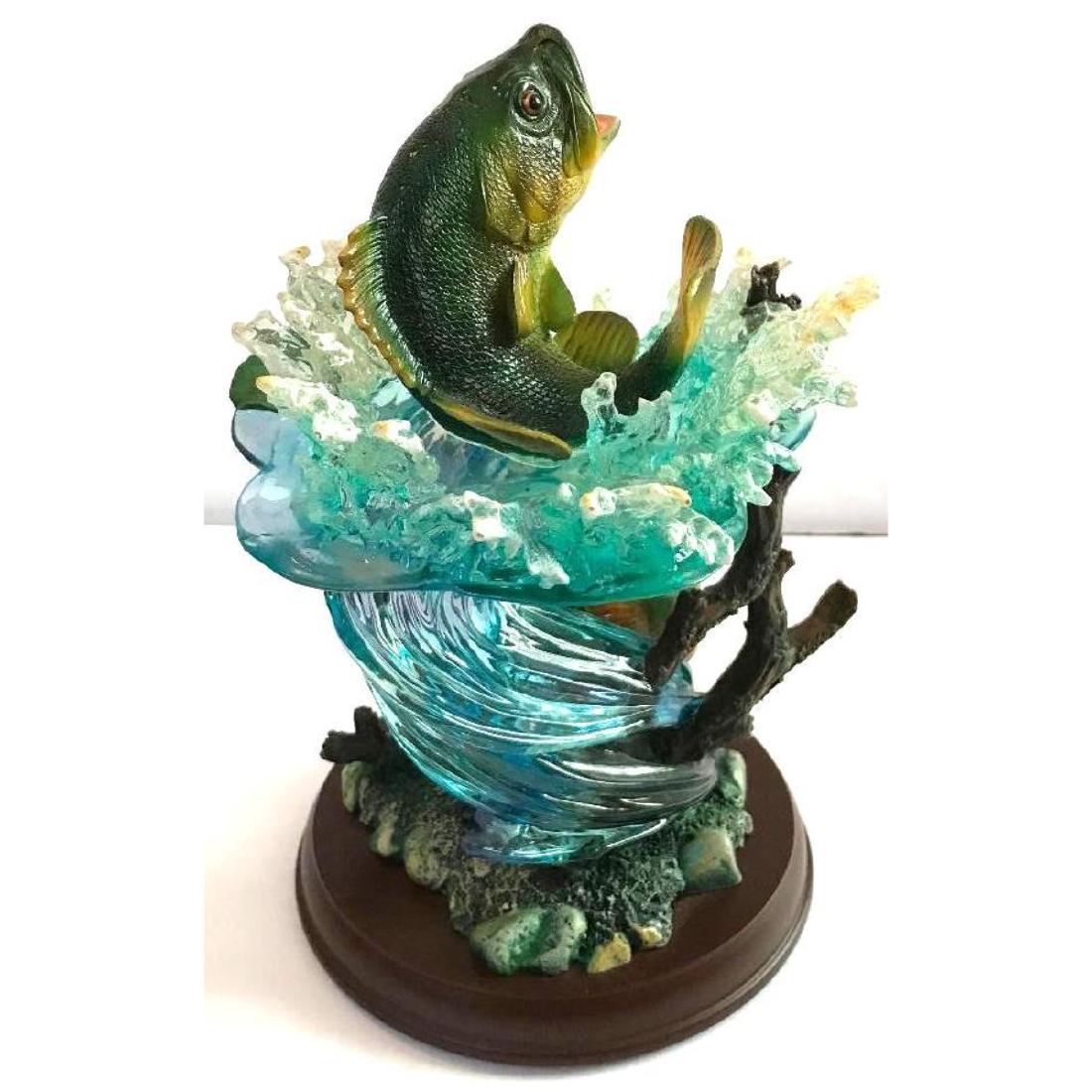 Limited Edition "Angler's Glory" Fishing Sculpture: Limited edition , no. A8152, "Angler's Glory" collectible fishing sculpture, trophy. First issue in "Freshwater Legends" collection. dated 2003, The Bradford Exchange. 10" H X 6" D.Â