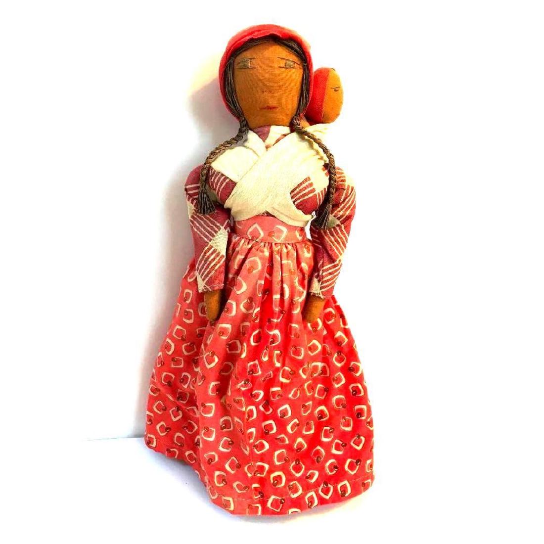 vintage indian doll with papoose