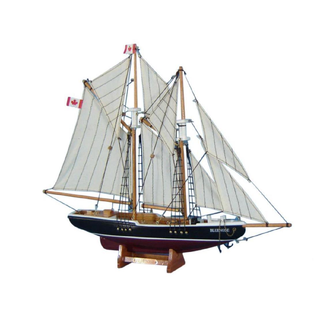 Wooden Bluenose Model Sailboat Decoration 17": Wooden Bluenose Model Sailboat Decoration 17" NOT A MODEL SHIP KIT Attach Sails andÂ BluenoseÂ model sailing yachts are Ready for Immediate Display Inspired by the iconic Canadian schoonerÂ Blue