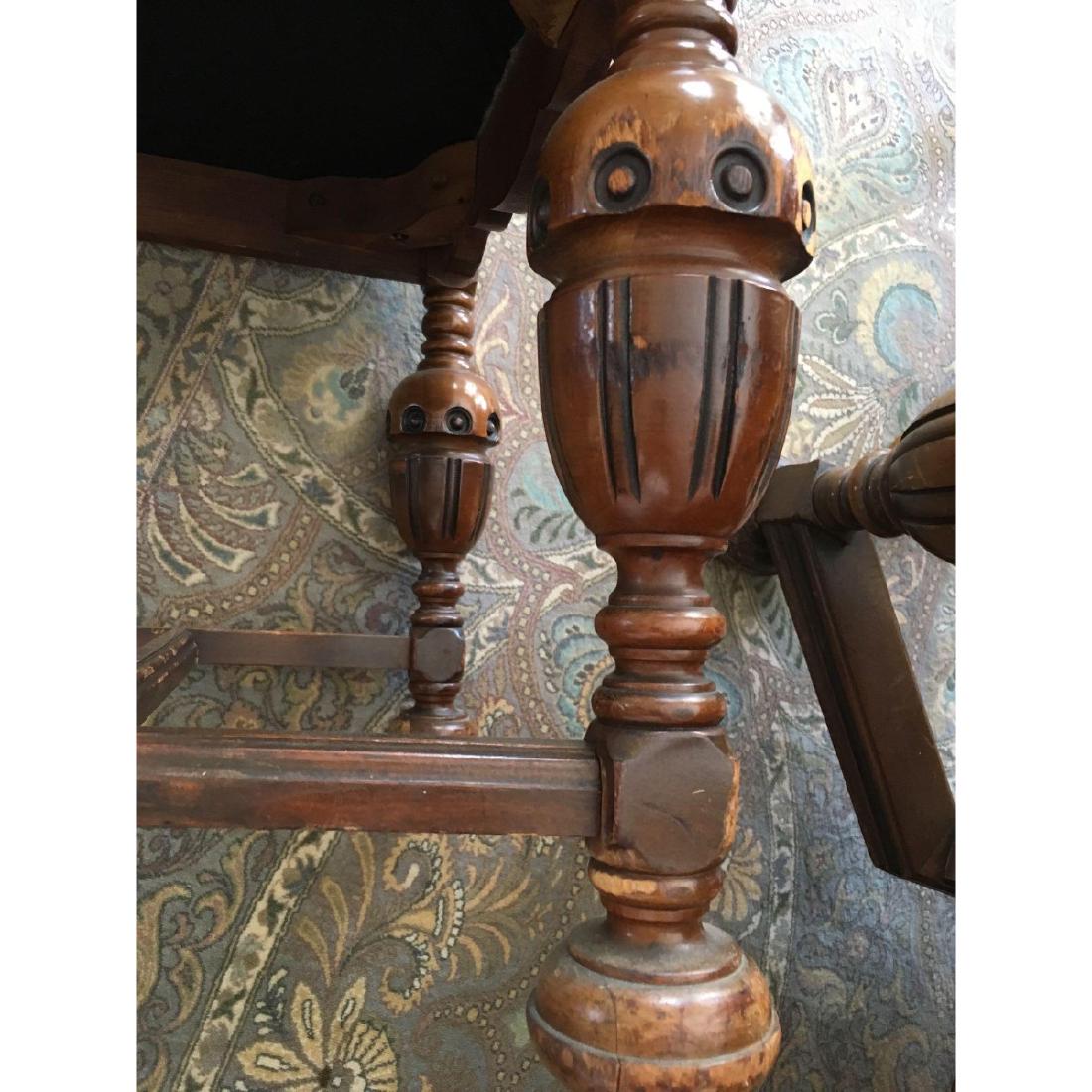 Large Antique 10 Piece Dining Room Set: Large Antique 10 Piece Dining Room Set. Turn of the century 1 Captains Chair, 5 Dining Chairs Table-62â€, with retractable leaves extra 32â€ Buffet-73â€ long,22â€ deep, 38â€ high China