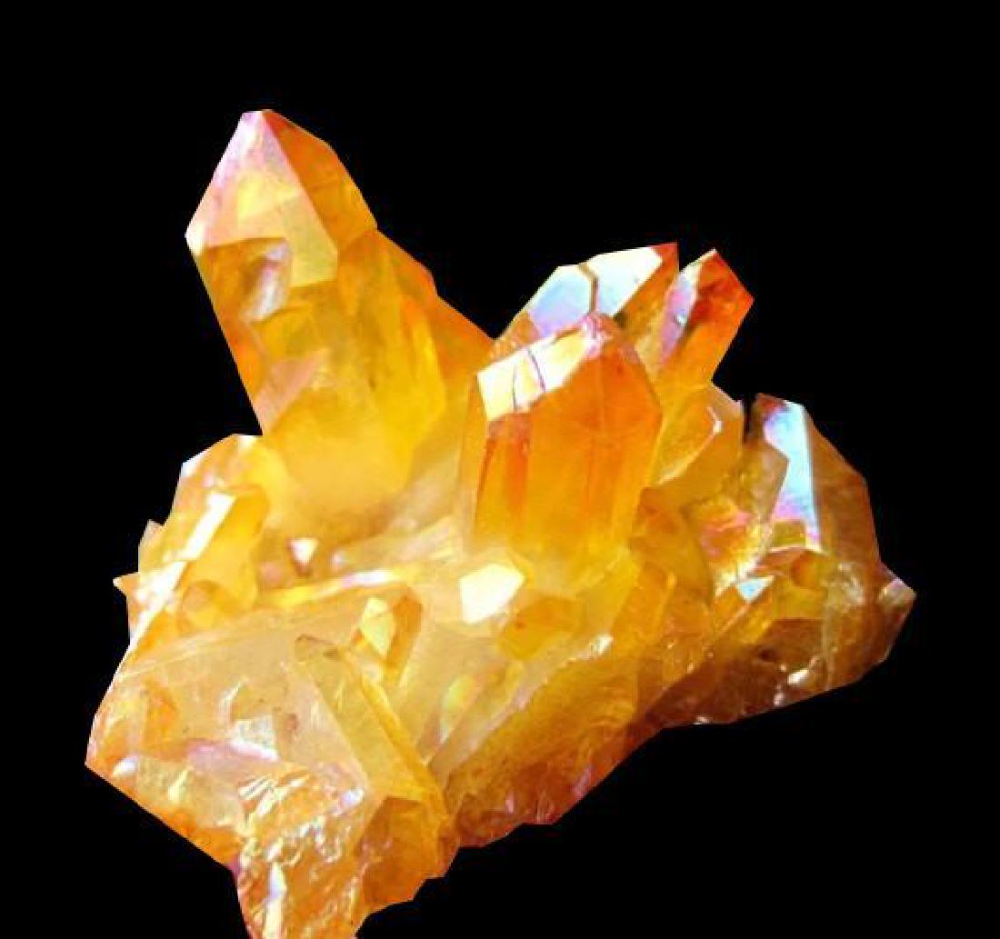 80g Orange Titanium Bismuth Cluster Aura Quartz Stone ~: Description 80g Orange Titanium Bismuth Cluster Aura Quartz Stone ~ Orange Crystal Rock This rare & beautiful stone helps cleanse negative energy in your auric field and widely known for balancing, fo