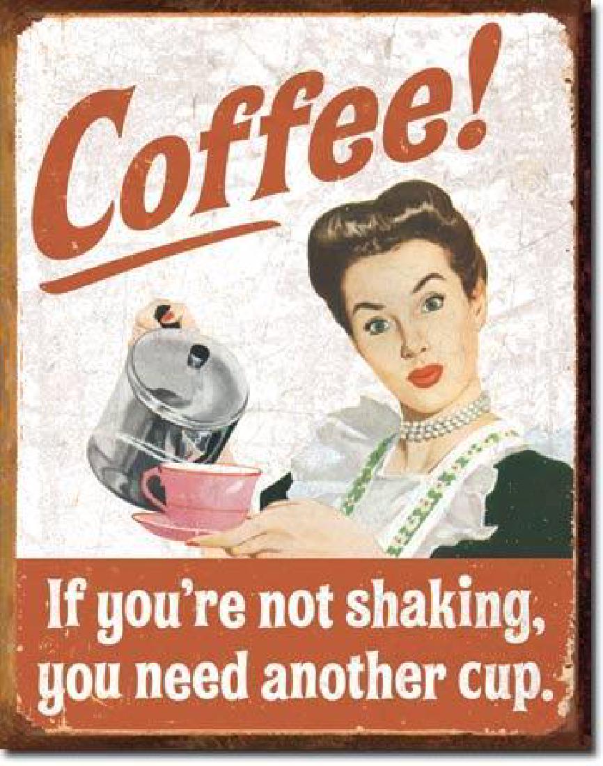 Ephemera - Coffee Shaking: Ephemera - Coffee Shaking - Vintage style decorative tin signÂ 12.5"Wx16"HÂ