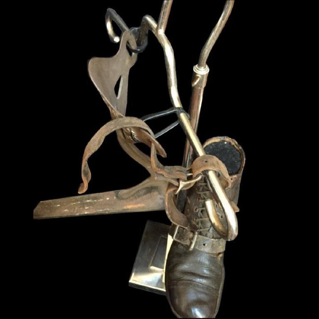 19thc Patent Model Sugar Cane Stalk Cutter: Late 19th Century Patent Model for a Sugar Cane Stalk Cutter. Printed on the cutter - "Address, I.Z. Merriam, Whitewater Wis., Pat. Mar.29. 1892." Blade attachment is 18" L X 7" W with leather strap &