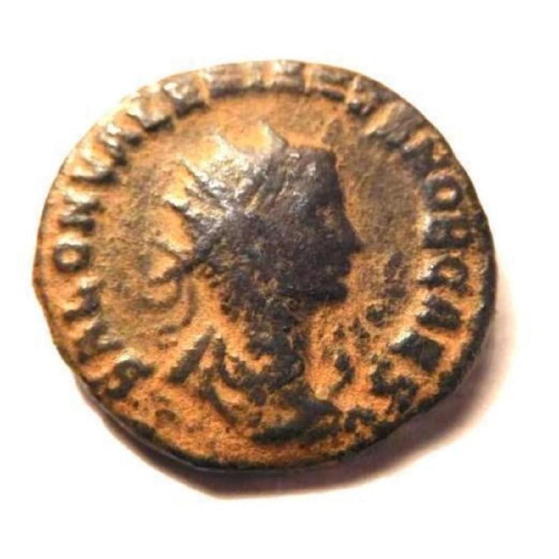 Bronze Coin of Saloninus: 258-260 A.D. - Rare: Saloninus was the son of emperor Gallienus and empress Salonina. In 258 A.D. Gallienus appointed him as Caesar. He ruled briefly as sole emperor in 260 A.D., but died shortly thereafter. The coins of 