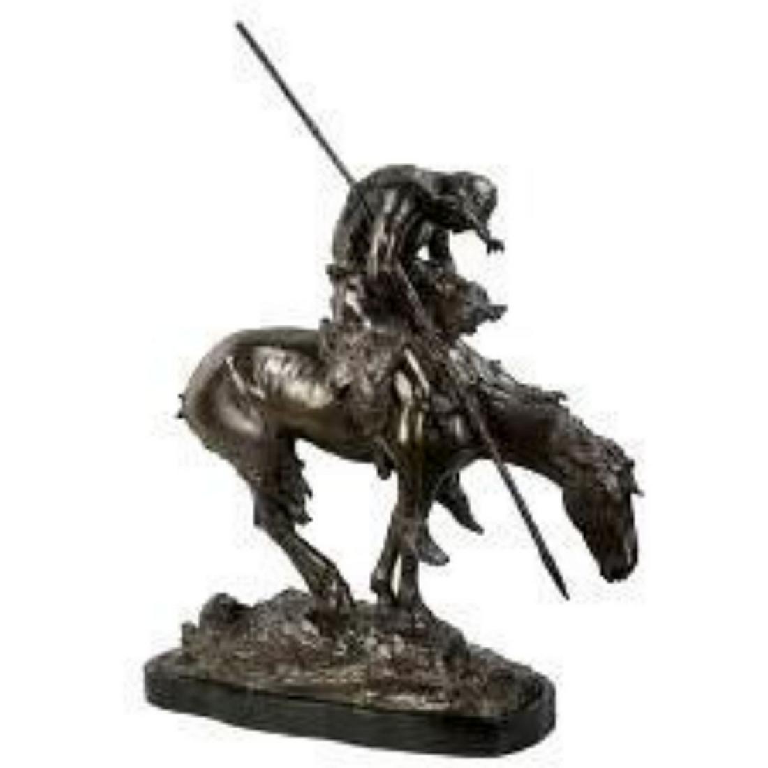 End of the Trail By James Fraser: Medium Size: 13" H x 11" L -Â a masterful lost-wax bronze sculpted recreation in the James Earl Fraser style (he is most well known for this sculpture and for his Buffalo Nickel sculpture)