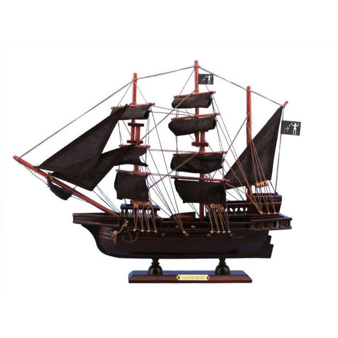 Wooden Blackbeard's Queen Anne's Revenge Model Pirate: Wooden Blackbeard's Queen Anne's Revenge Model Pirate Ship 15" SOLD FULLY ASSEMBLED Ready for Immediate Display - Not a Model Ship kitÂ Adventure on the high seas awaits with this pirate ship model