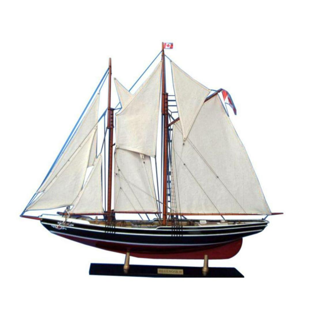 Wooden Bluenose 2 Limited Model Sailboat Decoration 35": This museum-quality scale replica of the Bluenose 2 is certain to be the conversation-piece and highlight of any room, ideal for proud display on any shelf or mantle. Exquisite details and precise cra