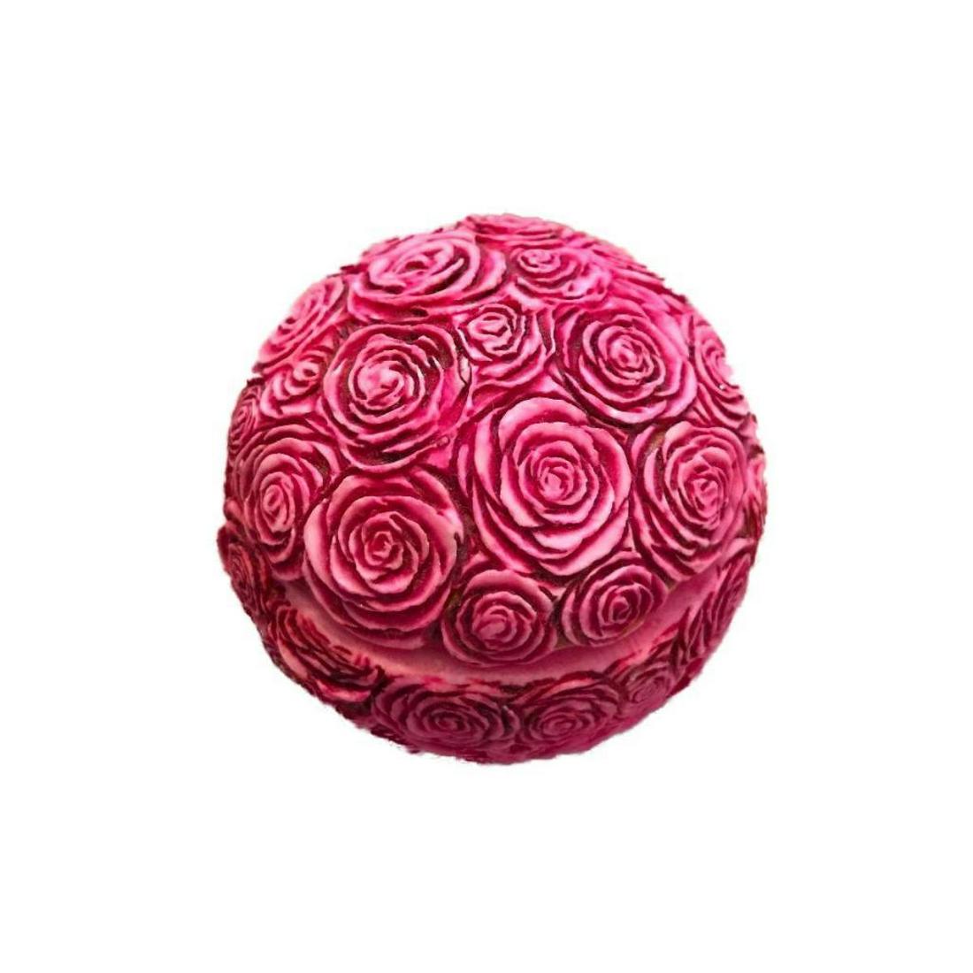 Rare, Signed Harmony Kingdom Collectible Roses Dresser: Rare, English artist signed, "Harmony Kingdom" collectible dresser, trinket box. Made from marble resin & hand-painted with screw off lid to reveal a hidden trinket jewel box. 2" D X 2 1/2" H.Â