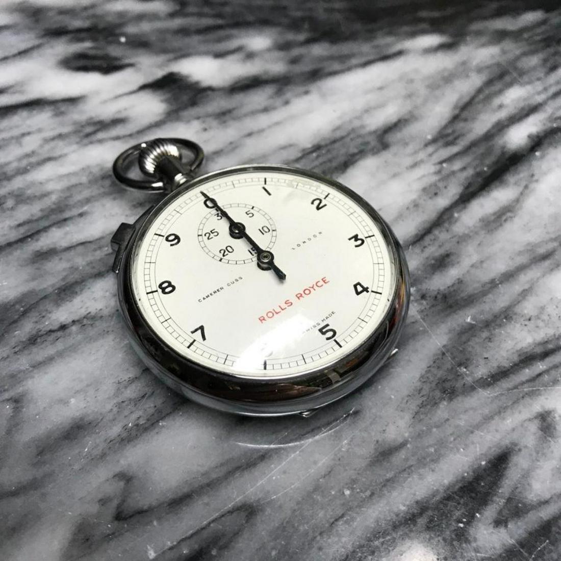 Rare Camerer Cuss Rolls Royce Stopwatch: Rare Camerer Cuss Swiss Rolls Royce Derby factoryÂ stop-watch, signed Rolls Royce on the face & on the back. Serial number 1393131Â is on the back cover. Used by road tester and others. 1 7/8"Â 
